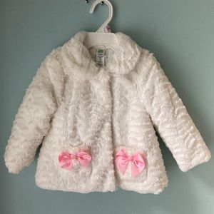 Little Me White Faux Fur Jacket